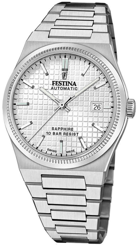 FESTINA Swiss Made AUTO 40MM SS Silver Dial Men's Watch F20028-1