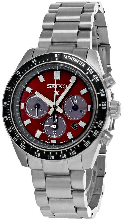 SEIKO Prospex Speedtimer Solar CHRONO 41.4MM Red Dial Men's Watch