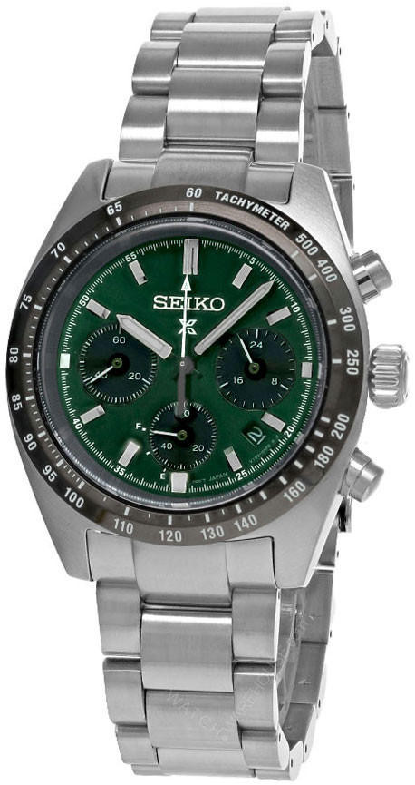 SEIKO Prospex Speedtimer CHRONO 39MM Green Dial Men's Watch SSC933