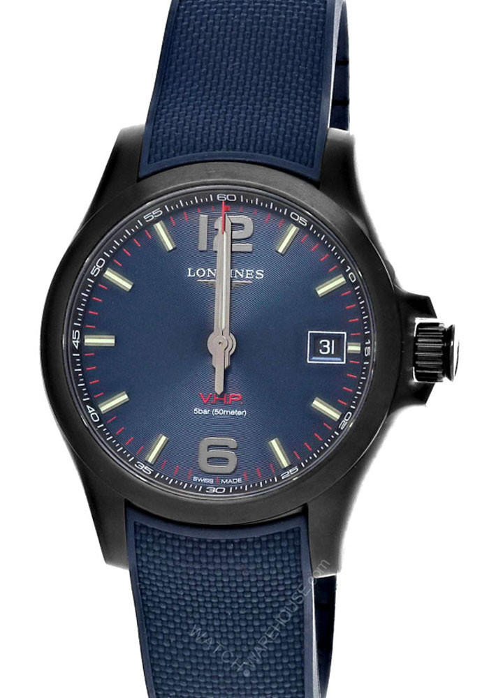 1007様 LONGINES Conquest V.H.P 41MM Quartz Blue Dial Men's Watch L3.716.2