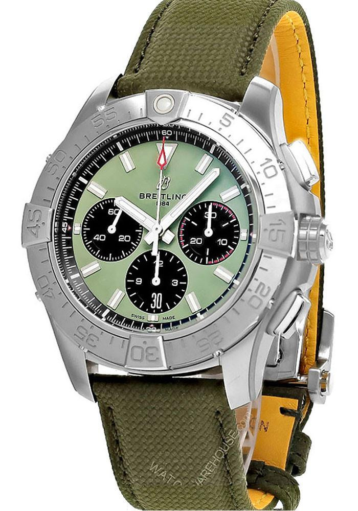 BREITLING Avenger B01 CHRONO 44MM Green Dial Men's Watch AB0147101L1X1