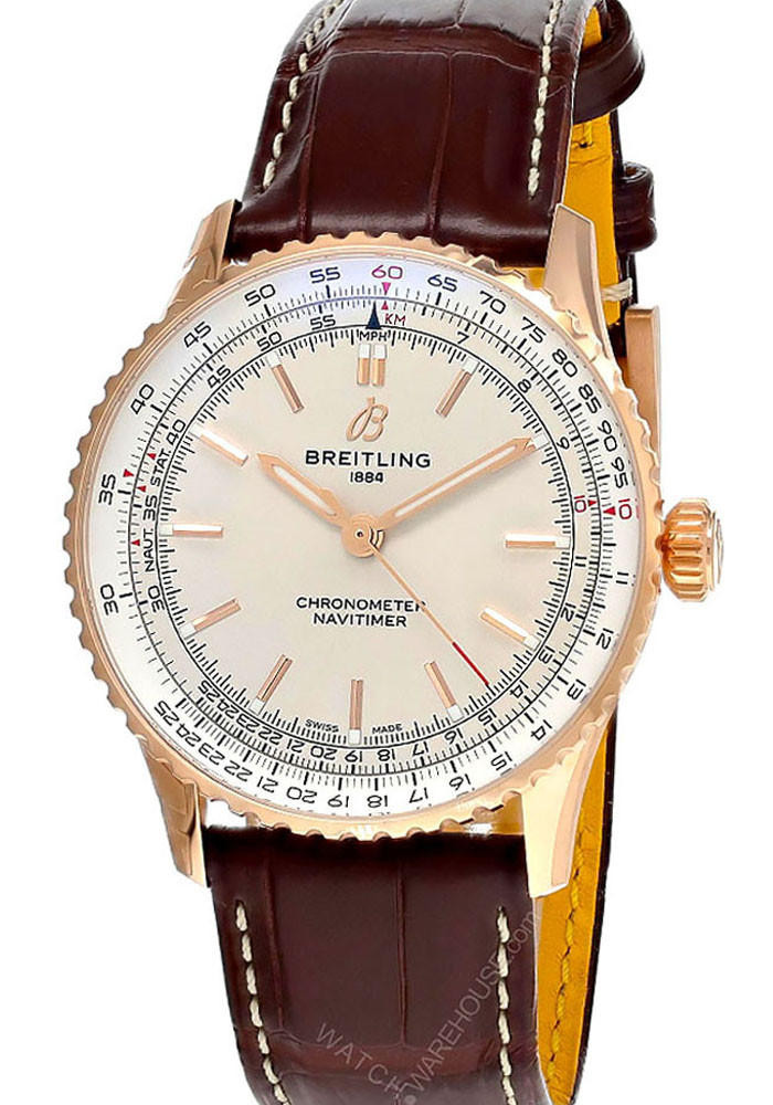 BREITLING Navitimer AUTO 41MM 18K Rose Gold Leather Men's Watch
