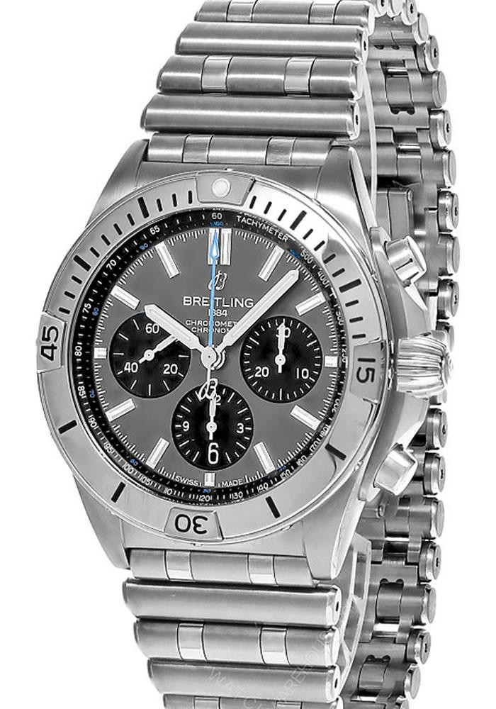 BREITLING Chronomat B01 AUTO 42MM SS Grey Dial Men's Watch EB0134101M1E1