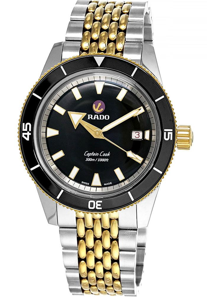 RADO Captain Cook Automatic 42MM Black Dial Two-Tone Men's Watch