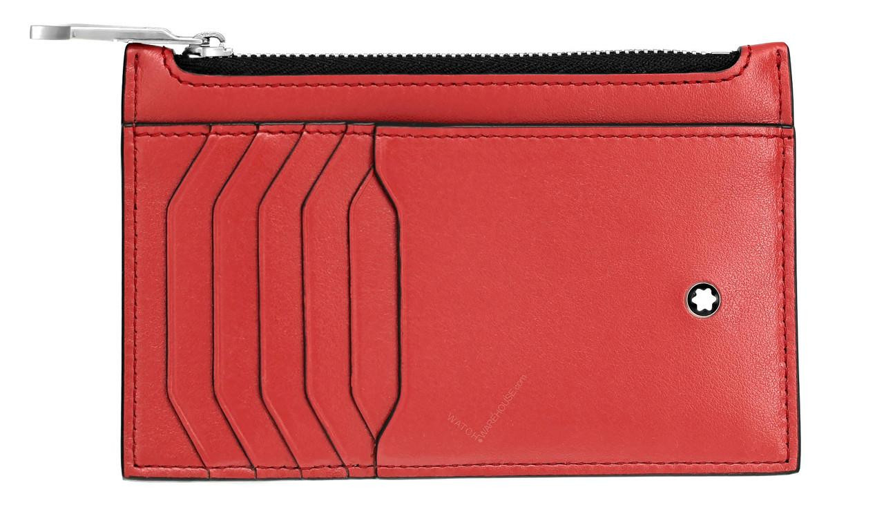 【新品】MONT BLANC レッド 二つ折り財布 MONTBLANC Meisterstuck Red Pocket Holder 8cc with Zipped Pocket