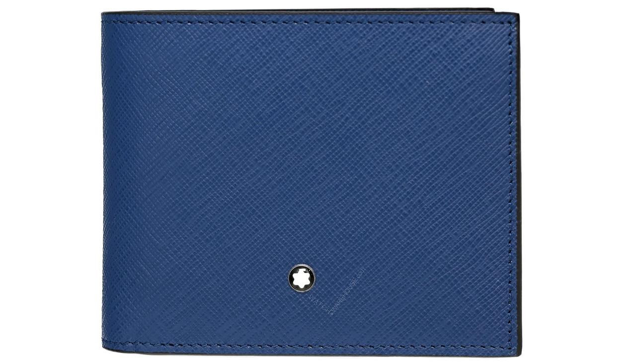 MONTBLANC Sartorial 6cc Blue Leather Wallet MB130812 | Fast & Free
