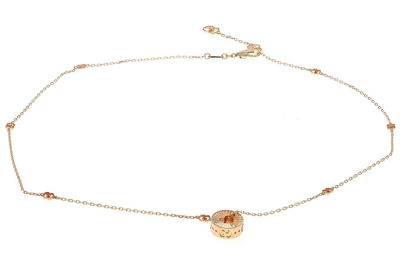 GUCCI Icon 18K Rose Gold Pendant With Cut-Out Heart Necklace YBB72937300100U
