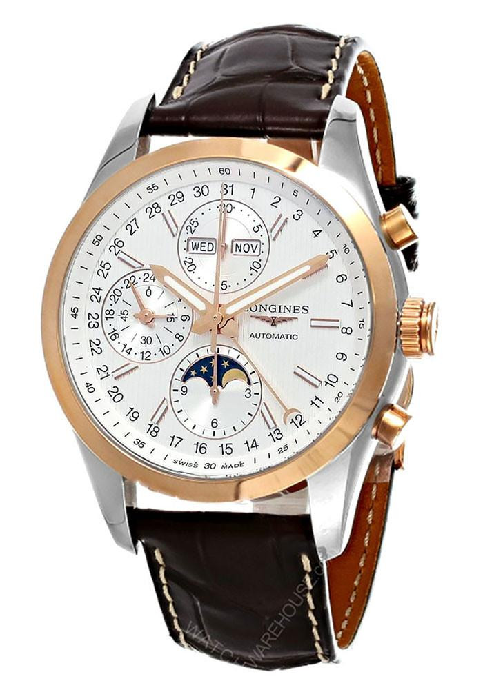 LONGINES Conquest Automatic 42MM Brown Leather Men's Watch L2