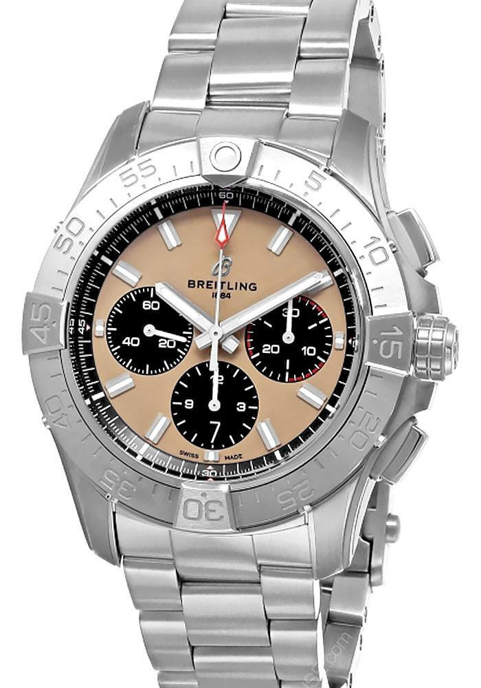 BREITLING Avenger B01 Chronograph Automatic 44MM Tan Dial Men's Watch AB0147101A1A1