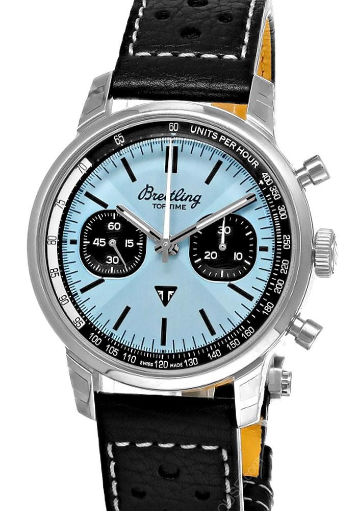 BREITLING Top Time B01 Triumph 41MM Blue Dial Leather Men's Watch AB01764A1C1X1