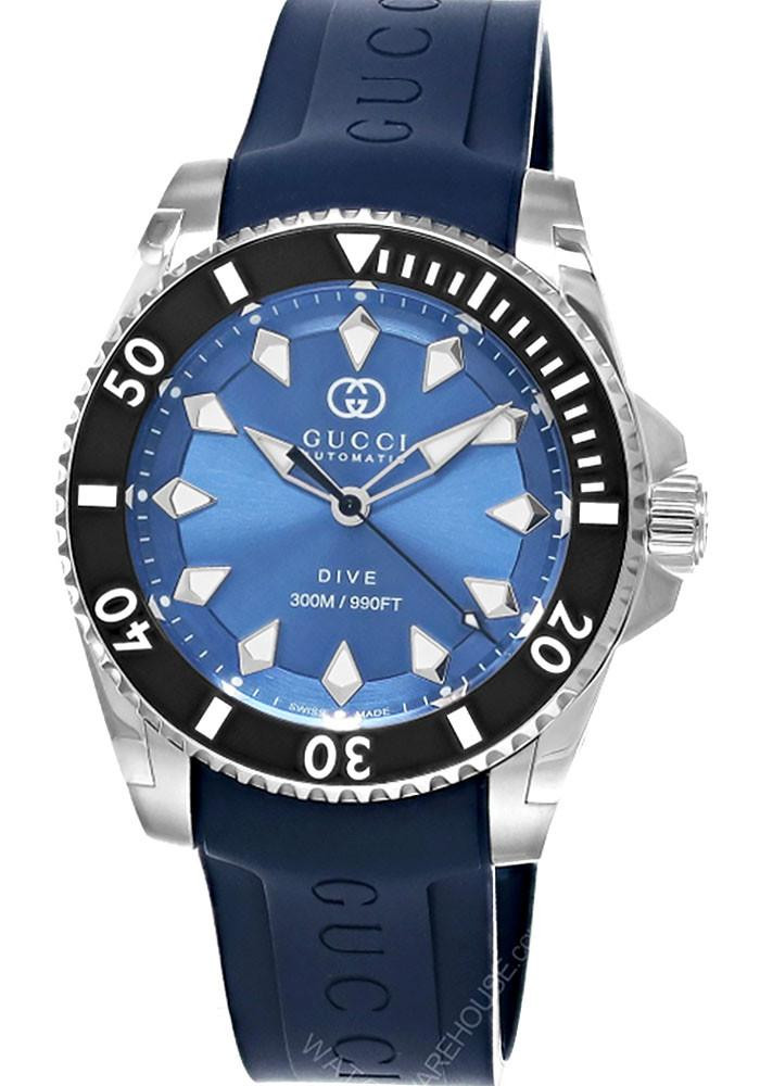 GUCCI Dive Automatic Stainless Steel 40MM Blue Dial/Rubber  display picture 2