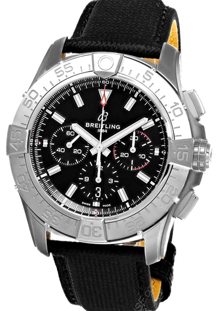 BREITLING Super Avenger B01 Chronograph 46MM Black Dial Leather