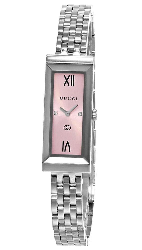 GUCCI G-Frame Quartz SS 14x34 MM Pink Dial Women's Watch YA127516