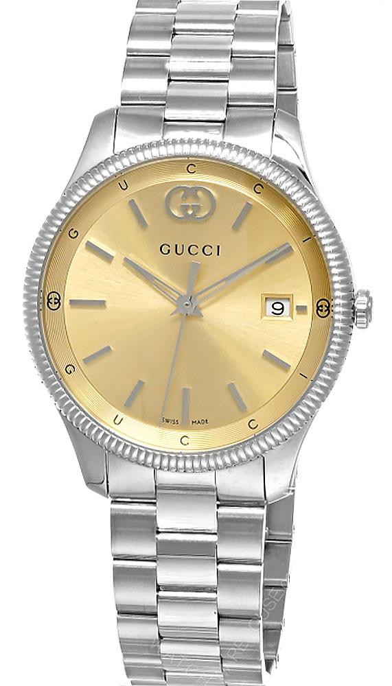 GUCCI G-Timeless Quartz 38MM Gold Plated Dial Men