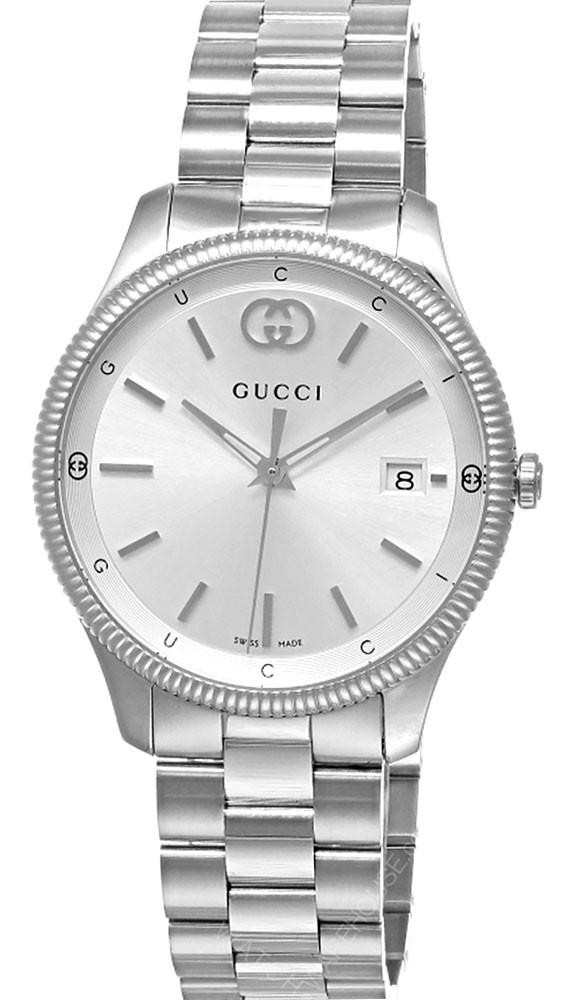 GUCCI G-Timeless Quartz Stainless Steel 38MM Silver Dial Men