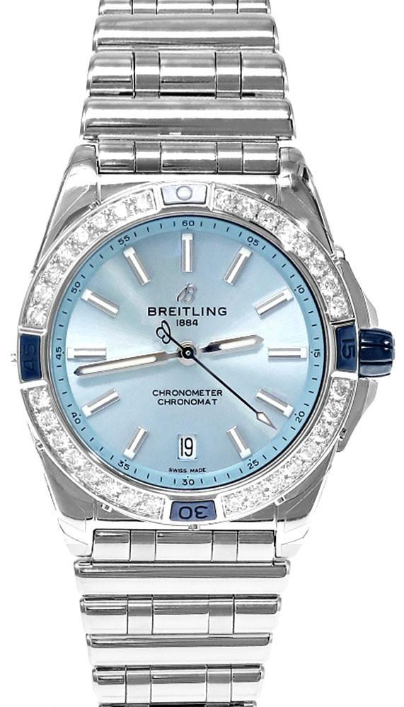 BREITLING Super Chronomat Automatic 38MM Diamond Bezel Men's Watch A17356531C1A1