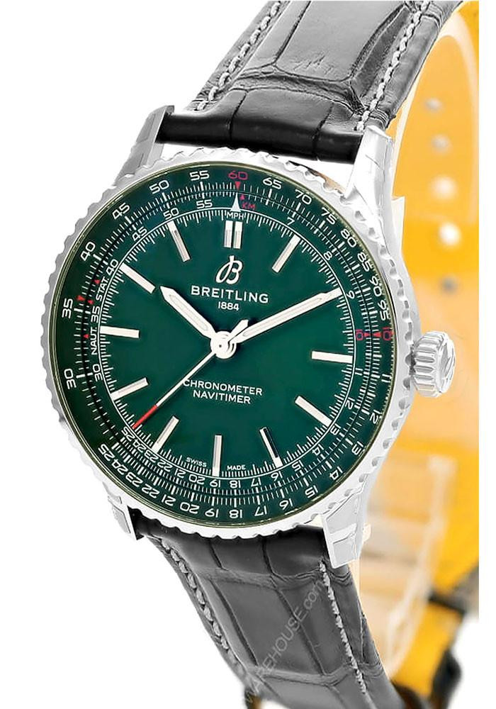 BREITLING Navitimer Automatic 41MM Green Dial Leather Men's Watch A17329371L1P1
