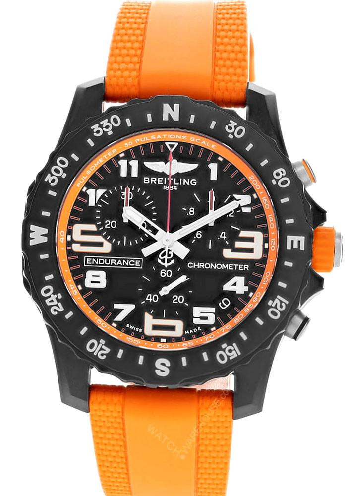 BREITLING Endurance Pro Chronometer Quartz 44MM Orange Rubber Men's Watch X82310A51B1S2