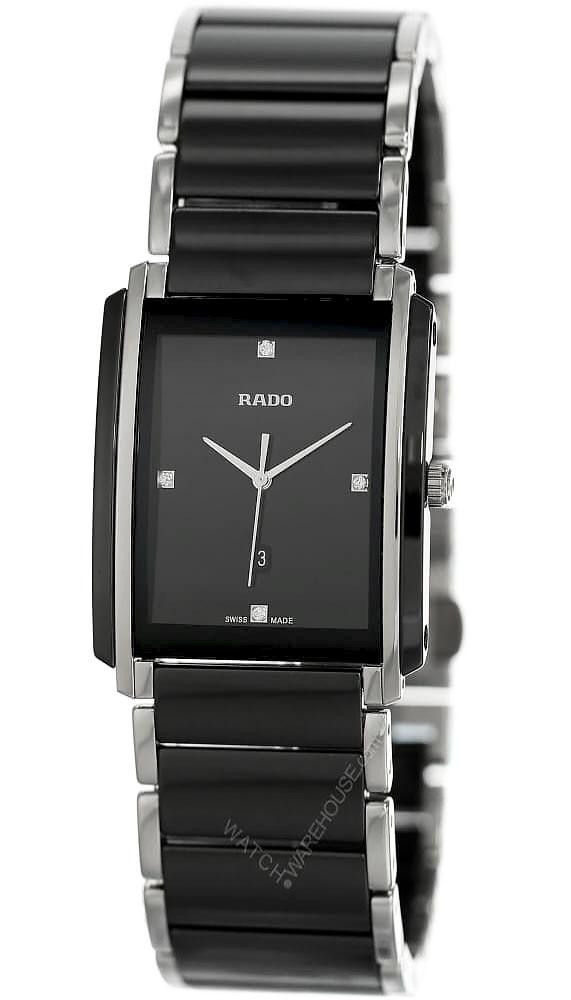 RADO Integral 3-Diamond 31MM Jubile Black Ceramic Unisex Watch R20206712