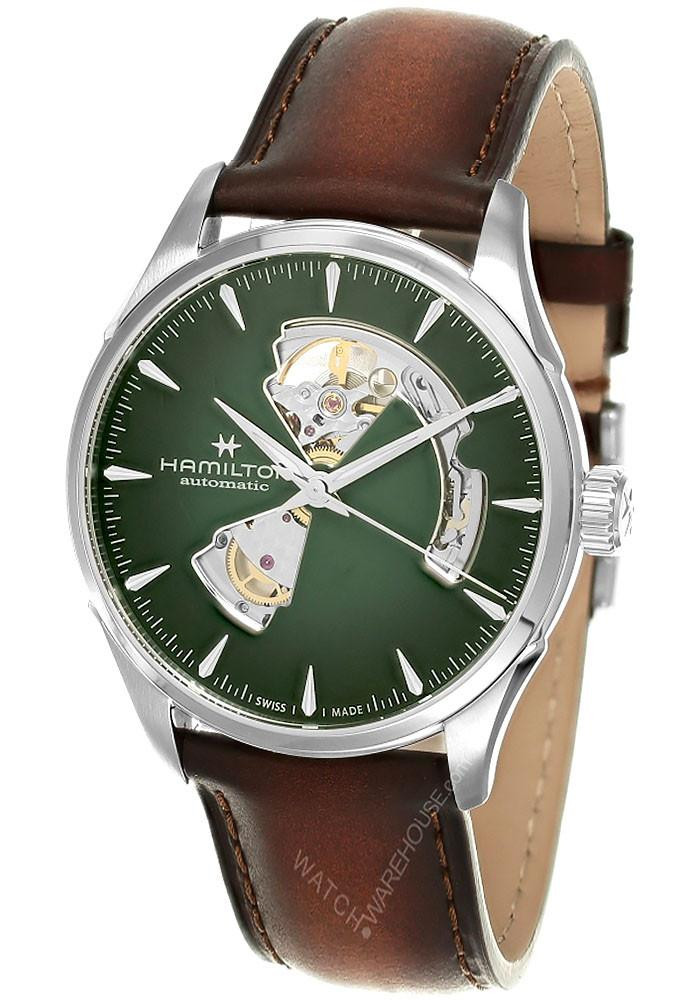 HAMILTON Jazzmaster Open Heart Automatic 42MM Green Dial Leather