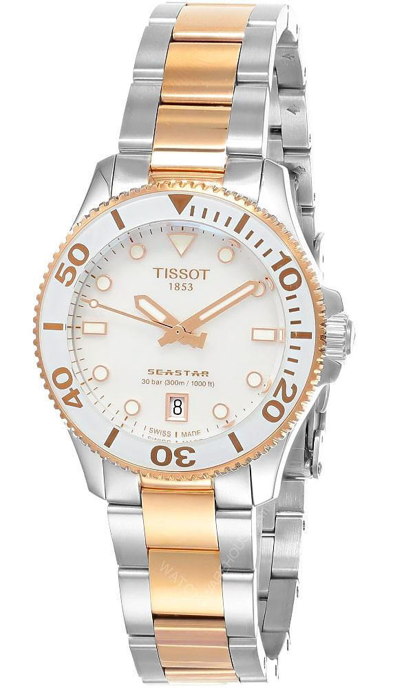 TISSOT Seastar 1000 Quartz SS 36MM MOP Dial Unisex Watch T120.210.22.111.00