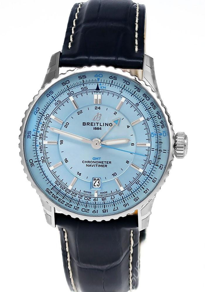 BREITLING Navitimer Automatic GMT 41MM Blue Dial Leather Men's Watch A32310171C1P1