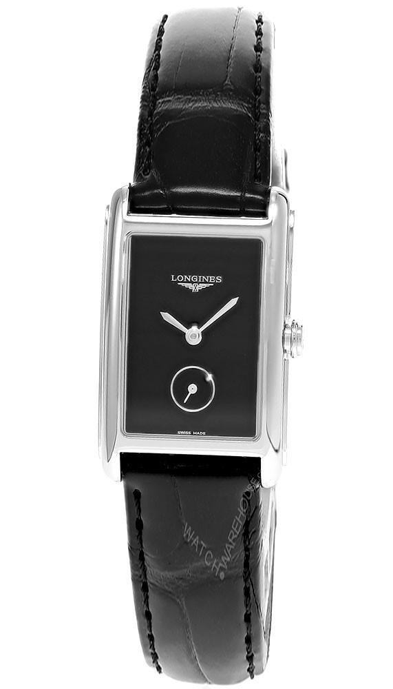 LONGINES DolceVita Quartz 23.3x37MM Black Dial Leather Women's