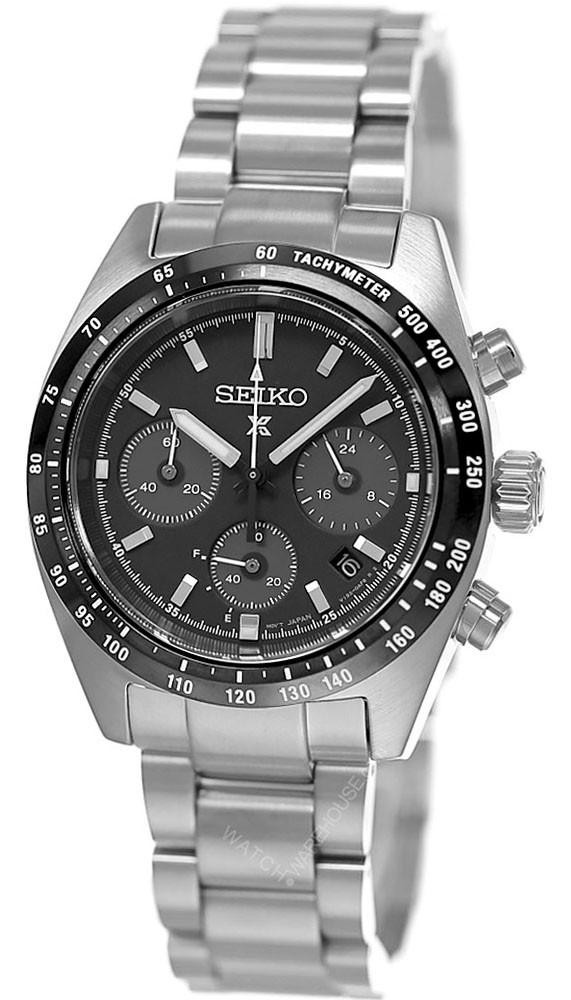 SEIKO Prospex Solar Chronograph Stainless Steel 39MM Black Dial
