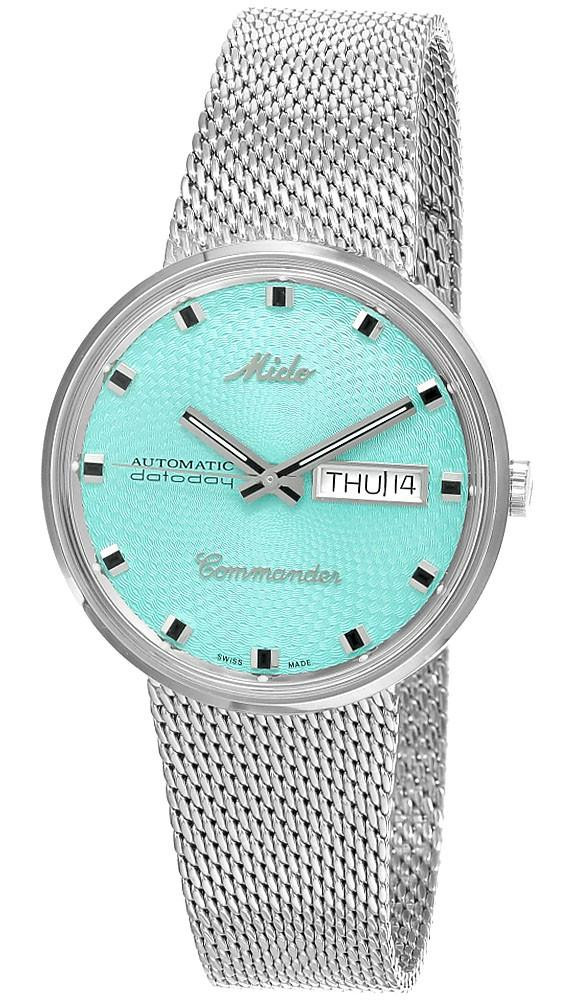 MIDO Commander 1959 Automatic 37MM Turquoise Dial Mens Watch M8429