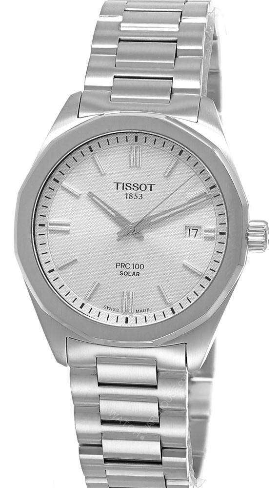 TISSOT PRC 100 Solar Quartz SS 39MM Silver Dial Men