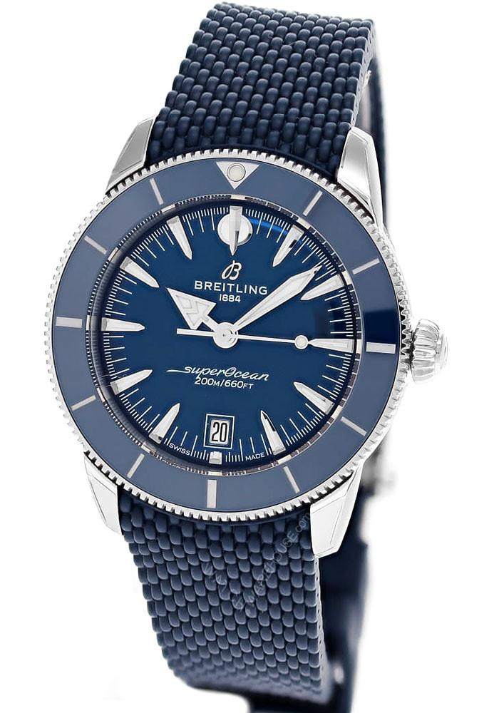 BREITLING Superocean Heritage B31 Automatic 42MM Blue Dial Rubber Men's Watch AB3111161C1S1
