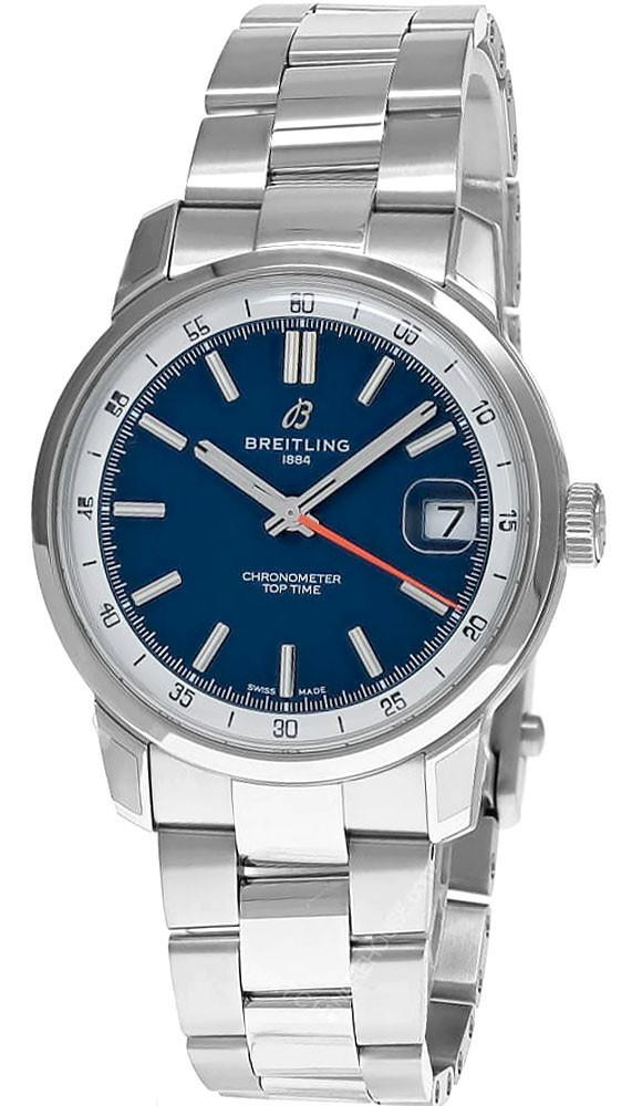 BREITLING Top Time B31 Automatic SS 38MM Blue Dial Men's Watch AB3113A71C1A1