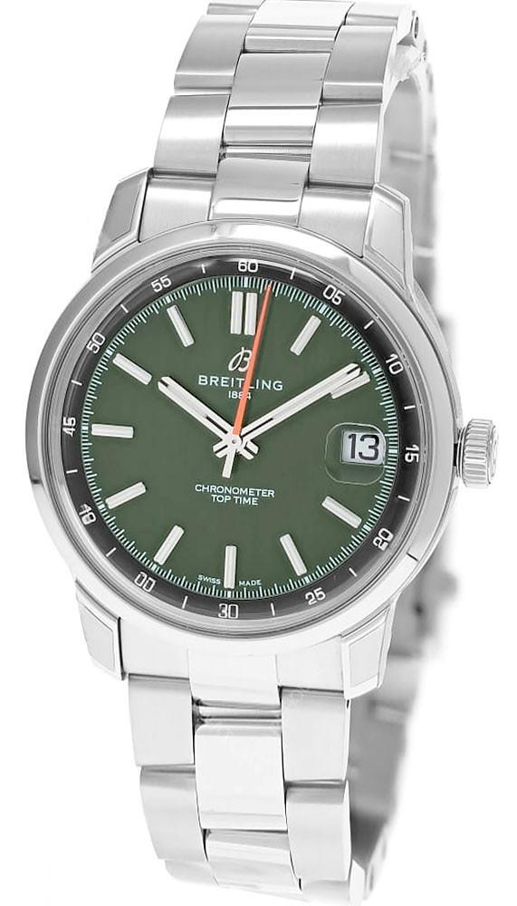 BREITLING Top Time B31 Automatic SS 38MM Green Dial Men's Watch AB3113171L1A1