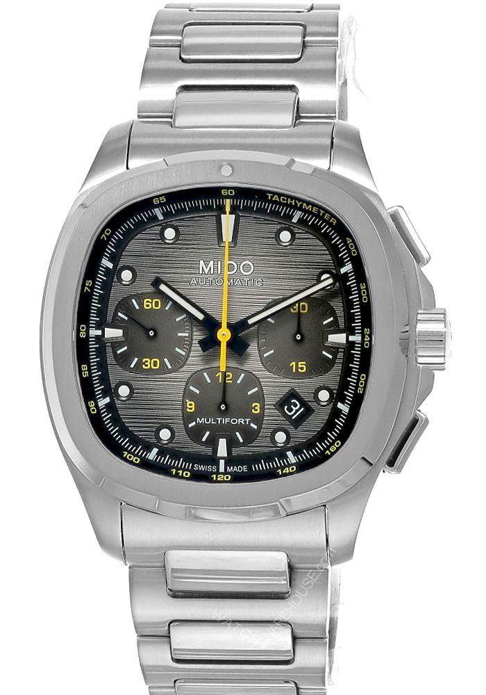 Man ソフビ コンプリート 銀テ ON MIDO Multifort TV Chronograph 42MM Grey Dial Men's Watch M049