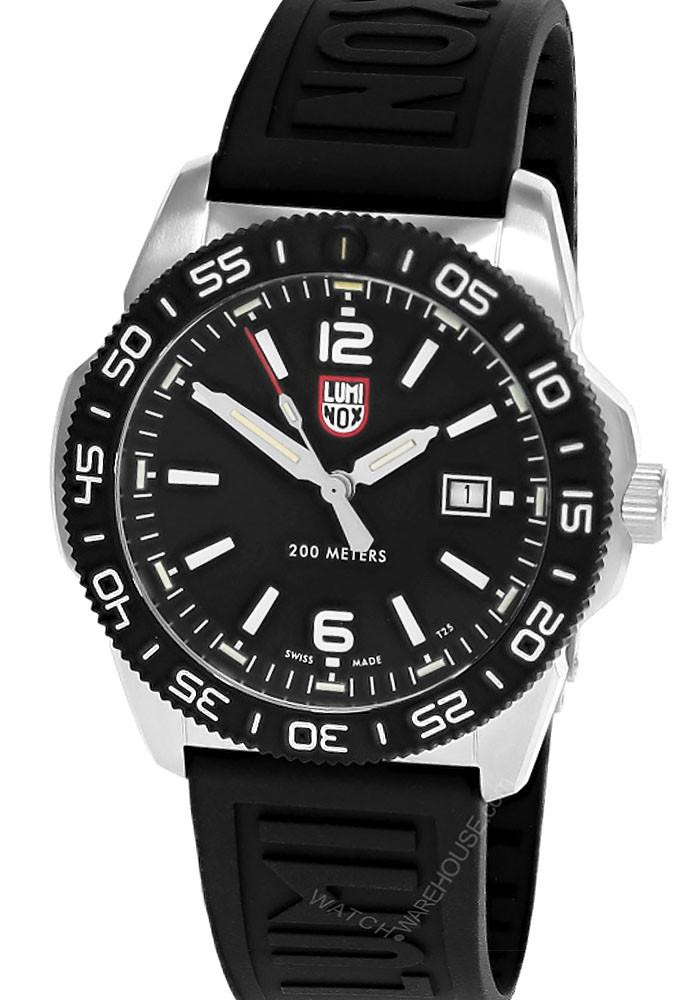 LUMINOX Pacific Diver Quartz 44MM Black Dial Rubber Men's Watch XS