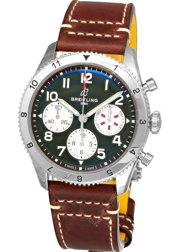 BREITLING Classic AVI Chronograph 42MM Curtiss Warhawk Leather Men's Watch A233802A1L1X1