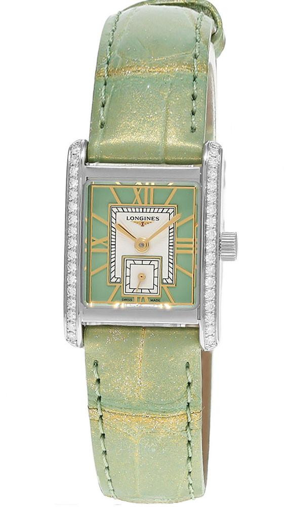 LONGINES Mini Dolce Vita Quartz 21.5MM Green Dial Leather Women's Watch L5.200.0.05.2