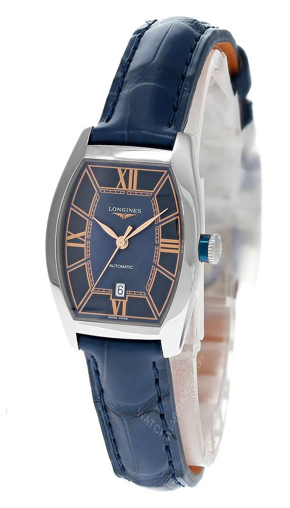 LONGINES Evidenza Automatic 26MM Blue Dial Leather Women's Watch