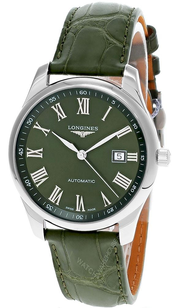 LONGINES Master Collection Automatic 40MM Green Dial Leather Men's Watch L2.793.4.09.2