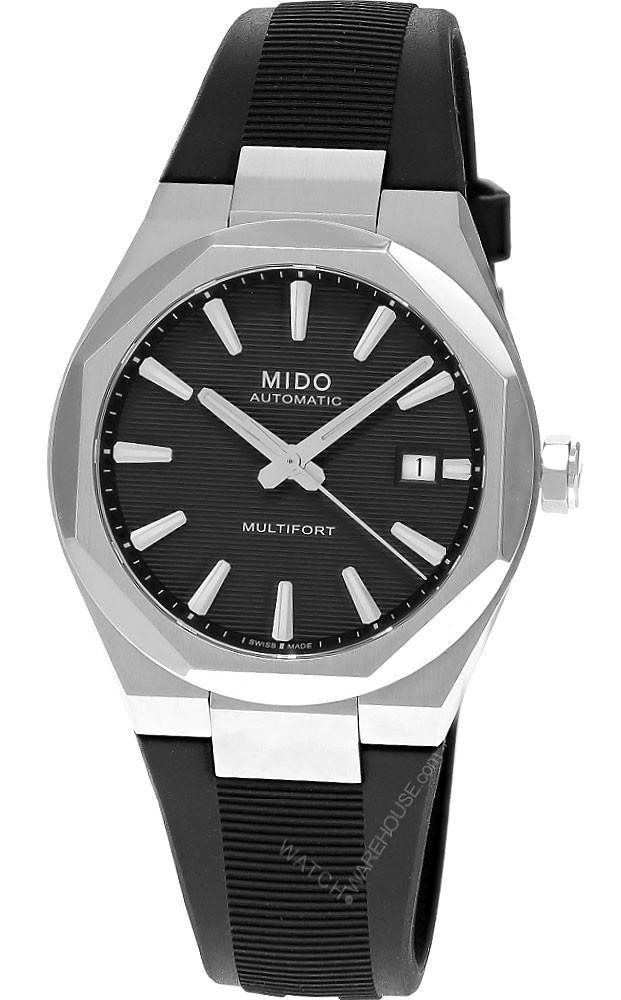 MIDO Multifort 8 One Crown Automatic 40MM Black Dial Rubber Men's