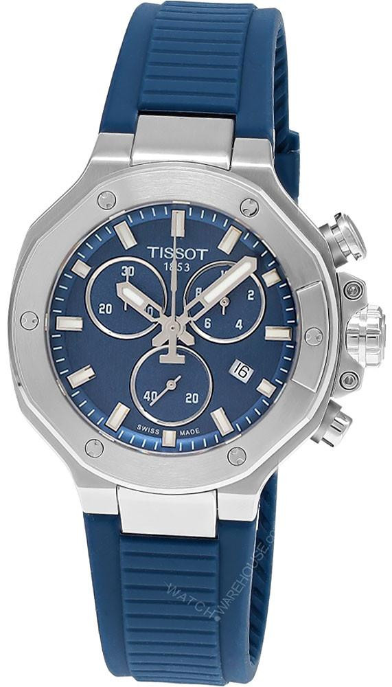 TISSOT T-Race Quartz 38MM Blue Dial Rubber Men's Watch T141.817.17