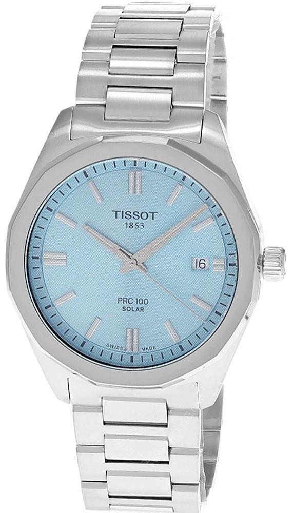 TISSOT PRC 100 Solar Quartz 39MM Ice Blue Dial Men's Watch T151