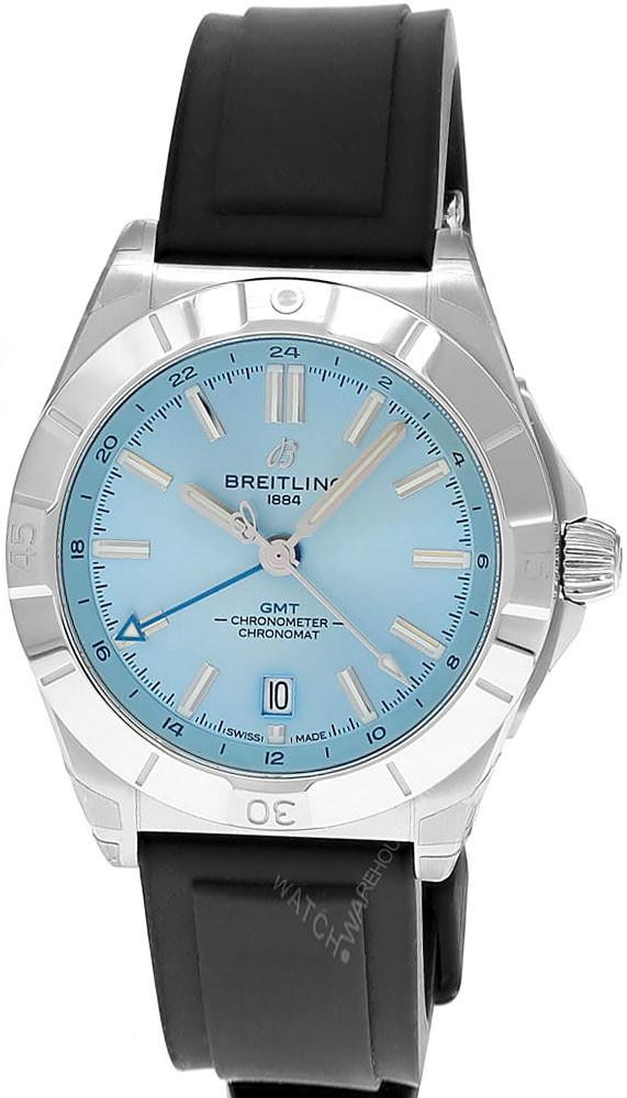 BREITLING Chronomat Automatic GMT 40MM Blue Dial Rubber Men's Watch P32398101C1S1