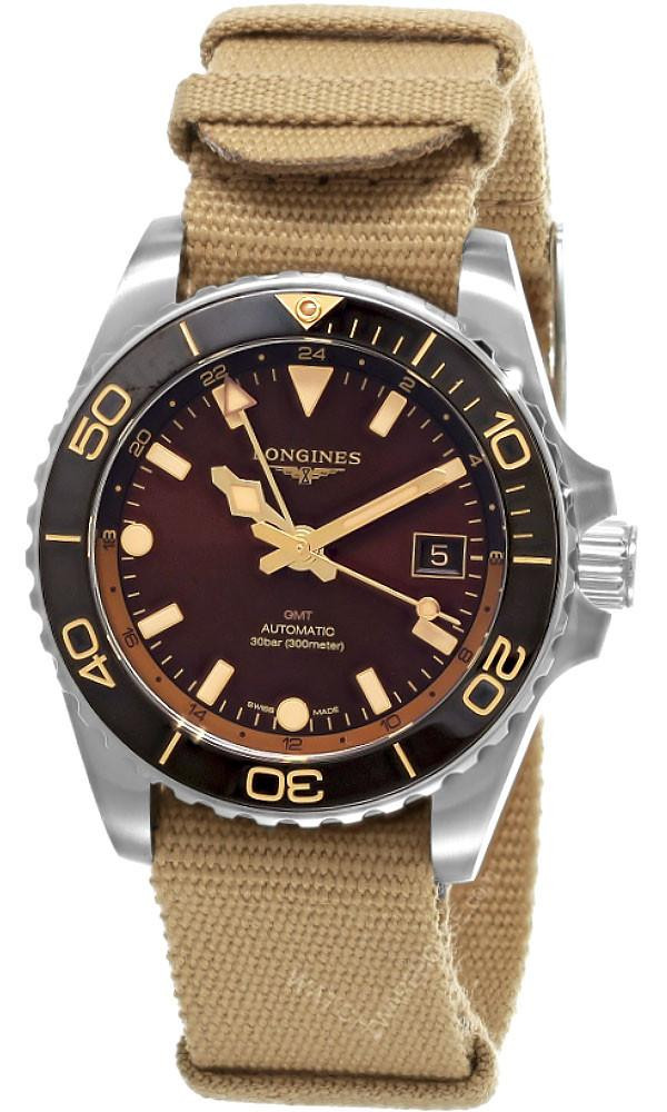LONGINES GMT Hydro Conquest Automatic 41MM Brown Dial Men's Watch L3.790.4.66.2