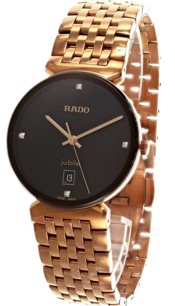 RADO Florence Quartz 38MM Black Diamond Dial Rose Gold Men's Watch