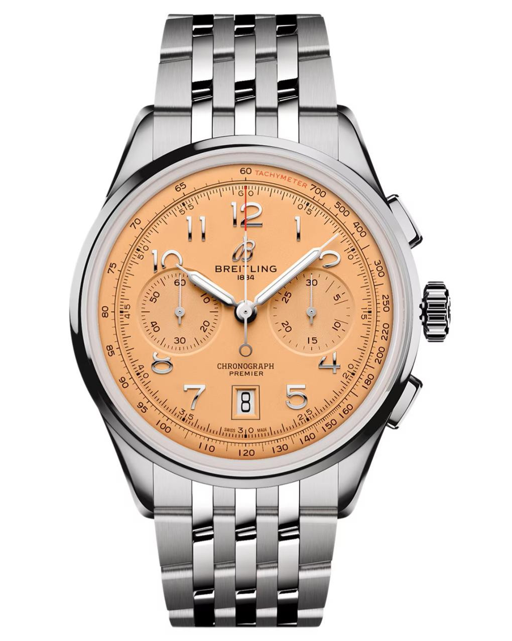 BREITLING Premier B01 Chronograph 42MM Copper Dial Men's Watch AB0145331K1A1