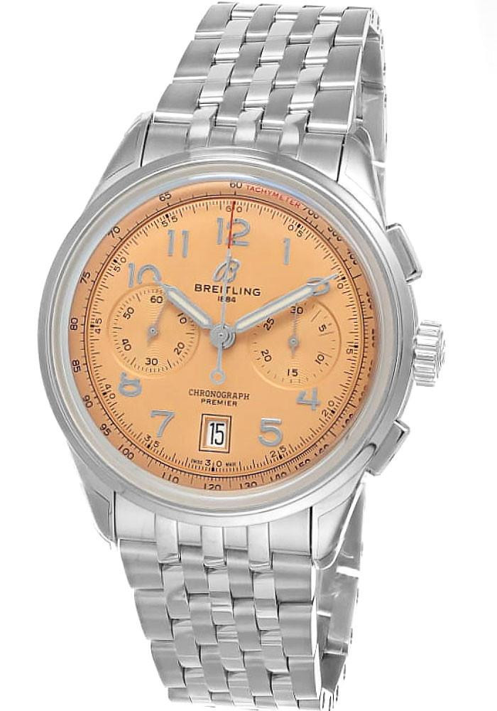 BREITLING Premier B01 Chronograph 42MM Copper Dial Men's Watch AB0145331K1A1