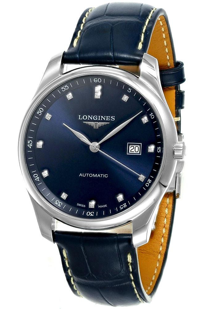 LONGINES Master Collection Automatic 42MM Blue 13 Diamond Leather Men's Watch L2.893.4.97.0