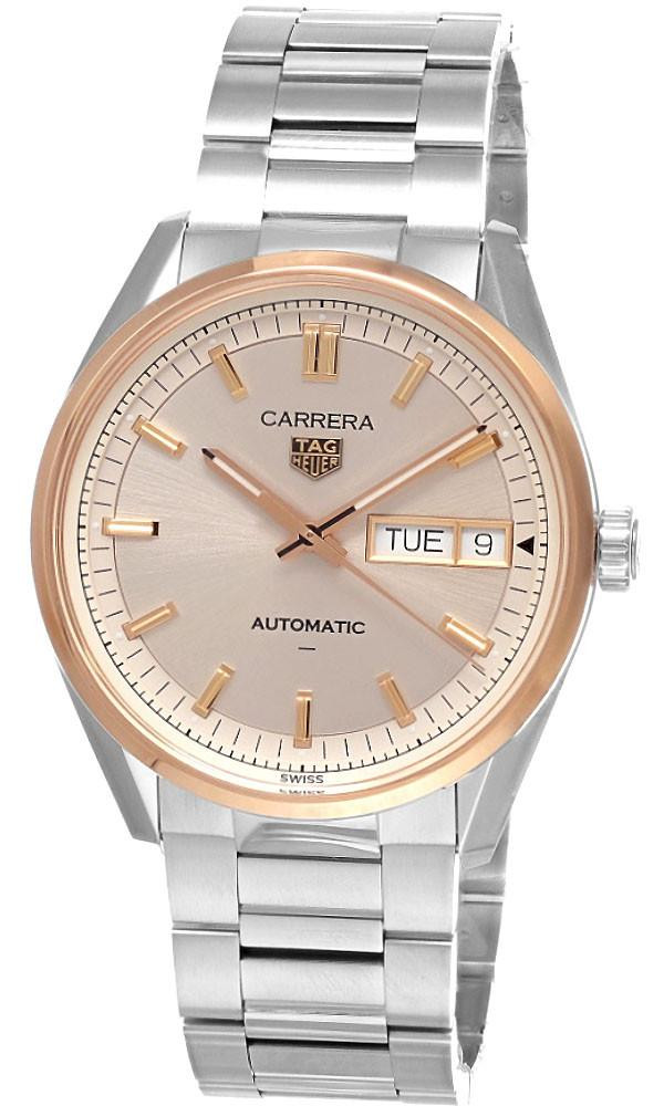 TAG HEUER Carrera Day-Date Automatic 41MM Beige Dial 18K 5N Rose Gold Men's Watch WDA2150.BA0043