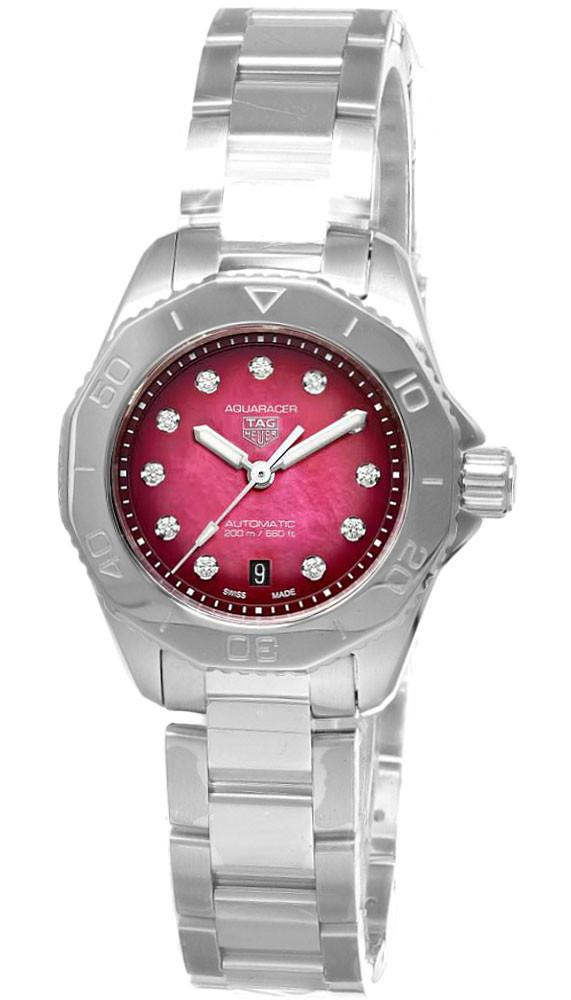 TAG HEUER Aquaracer Professional 200 Date Automatic 30MM Ruby Red MOP Dial Women's Watch WBP2414.BA0622